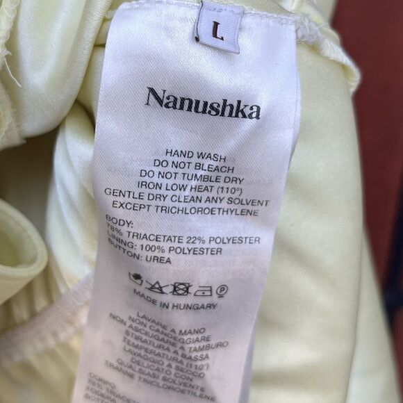 NANUSHKA Ayse Front Twist Satin Dress Lumen size Large - Picture 13 of 14